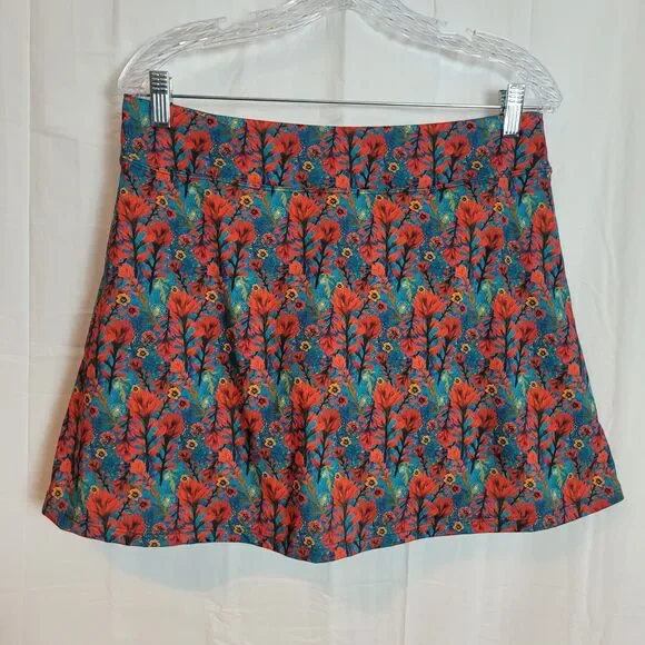 Youer Kind Apparel A Line Floral Print Skort Womens Medium Granola Girl Colorful - Picture 5 of 8